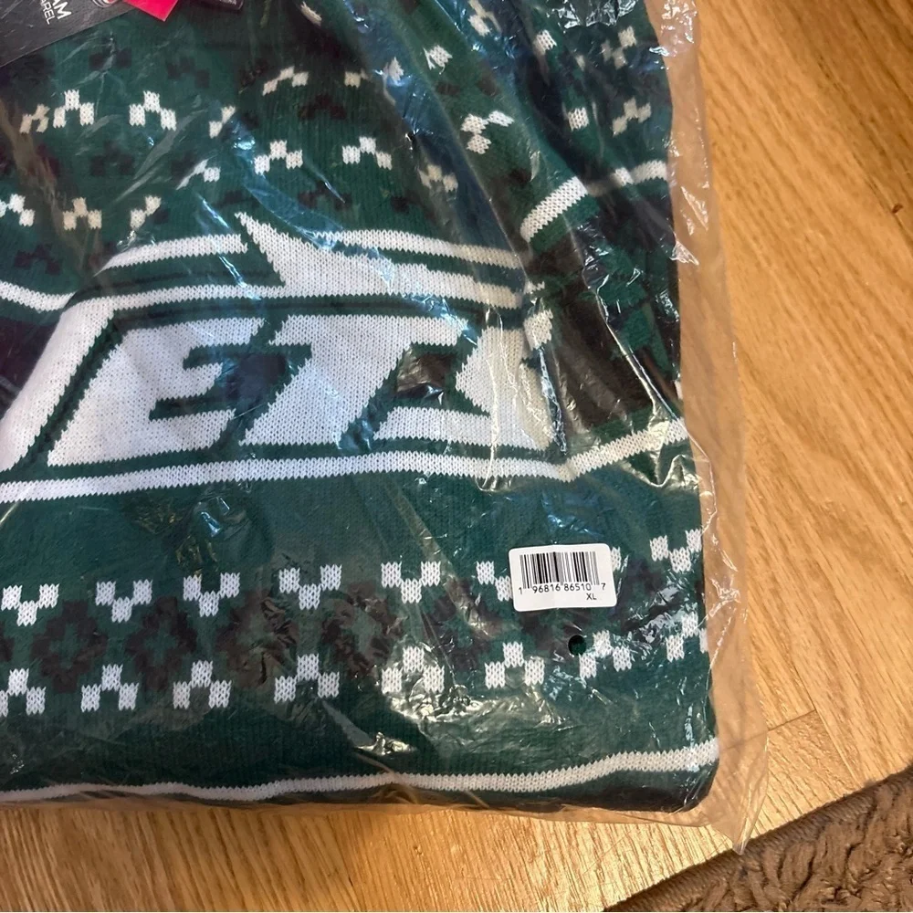 New York Jets Ugly Christmas Sweater NEW XL Green Men’s NFL Football Small